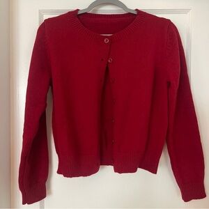 Classic Red Women's Cardigan Sweater